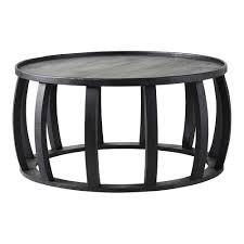 Elegantly designed table by expert artists in drum shape is made up of mango wood. Ink Round Coffee Table Black