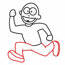 How To Draw A Cartoon Running Man In Action