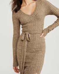 Tie waist dresses at modcloth come in all styles & original prints. Womens Tie Waist Sweater Dress Womens New Arrivals Abercrombie Com