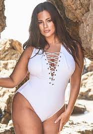 Ashley Graham Ceo Lace Up One Piece Swimsuit Plus Size Swimwear Plus Size Swimsuits Women S Plus Size Swimwear