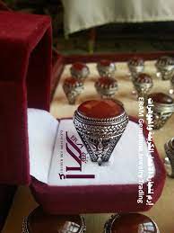 خواتم رجالي كلاسيك 11 عقيق يمني احمر كبدي دم الغزال قص ياقوتي عادي درجة اولى agate gemstones jewelry