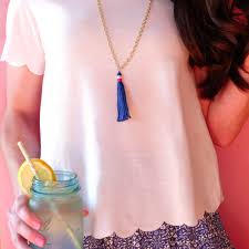 Glue your bell closer to each end of the cord. Diy For Less Fun Summer Tassel Necklace Me And Mr Jones