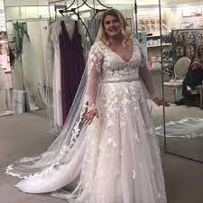 Illusion Sleeve Plunging Plus Size Wedding Dress David S Bridal Plus Wedding Dresses Winter Wedding Dress Wedding Dresses