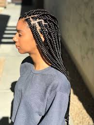 Then, depending on the braided hairstyle you choose, you may need. Medium Small Size Box Braids Schwarz Braun Box Braids Protective Style Braid Braids Box Braids Hairstyles Braided Hairstyles Box Braids Styling