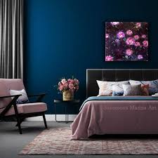 Original Oil Painting Pink Peony Flower On A Dark Background Etsy Colorful Bedroom Design Simple Bedroom Bedroom Color Schemes