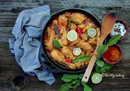 Earthycooking Bengali Red Chicken Curry With Kaffir Lime Leaves