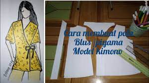 Bentuk dari baju kimono sendiri seperti huruf t jika kita merenggangkan tangan saat menggunakannya, cara membuat kimono sendiri tergolong cukup. Cara Membuat Pola Piyama Model Kimono Endangsujiatistp Youtube