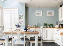 Warm grays or greige look gorgeous with dark cabinetry and flooring. Hugedomains Com Kitchen Wall Colors Blue Kitchen Walls Blue Kitchen Paint