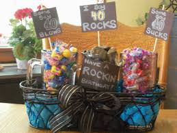 40th Birthday Gift Baskets For Him 40th Birthday Gift Basket For A Guy 3 Beer Mugs Bubble Gum Hard Candy Decorative Rocks Some Say 40th Birthday Gifts 40th Birthday Parties 40th Bday Ideas
