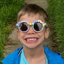 Kid-sized Bedazzled Custom Name Sunglasses Sized for Ages 2-6 Rainbow Stars  Sparkle Outfit Child Gift Accessory