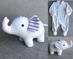 Keepsake Memory Elephant Made From Baby Clothes Hospital Blanket Elephant Coming Home Outfit Keepsake Gift From Baby Baby Clothes Bear In 2021 Keepsake Teddy Bear Elephant Stuffed Animal Hospital Blankets