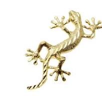 SOLID 14K YELLOW GOLD HAWAIIAN DIAMOND CUT GECKO LIZARD CHARM PENDANT MEDIUM