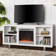 Special electric fireplace offers a fresh and stylish design. Walker Edison Furniture Company 58 Modern Electric Fireplace Tv Stand Black Hd58fp18smsb The Home Depot Living Room Tv Stand Fireplace Tv Stand Electric Fireplace Tv Stand
