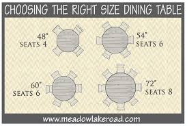 Choosing The Right Size Dining Table Meadow Lake Road Dining Table Sizes Circle Dining Table Dining Table