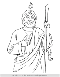 Coloring pages, saint coloring pages. Saint Jude Coloring Page The Catholic Kid
