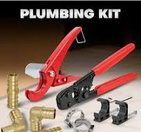 PLUMBFLEX PEX Plumbing Kit - Crimper, Cutter Tool with Lock Hook, 1/2 in.  Elbow Cinch and Half Clamp KP12