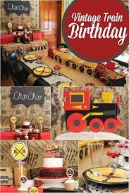 Train theme party decorations train happy birthday backdrop banner for kids teenagers | steam train transportation vehicle backdrop background banner wall decorations birthday baby shower party supplies 71 x 49 inch. This Vintage Train Themed Birthday Party Is Too Cool And Perfect For Your Transpor Train Theme Birthday Party Vintage Train Birthday Party 2nd Birthday Parties
