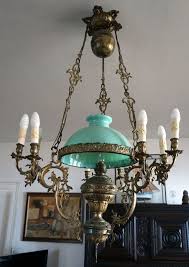 French Victorian Large Hanging Oil Lamp Chandelier 10 Lights Bronze Brass 1860 Ebay Victorian Lamps Oil Lamps Lamp Decor