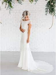 Have a look at the first dress above. Buy Elegant Open Back Mermaid Wedding Dress With Cap Sleeves From Sevenprom Com 0 00