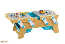 Table De Jeux De Construction En Bois Pour Lego Ou Duplo 200 Briques Table De Jeux Jeux De Construction Jeux