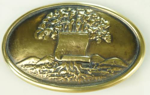 Belt Plate - Oval Cast Brass Alabama