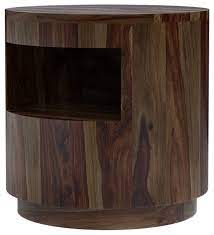 Nightstand bedside table in solid walnut oak with marble top mid century style. Ladonia Rustic Solid Wood Round End Table Rustic Side Tables And End Tables By Sierra Living Concepts Houzz