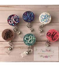 Stethoscope Initial Badge Reel Glitter Badge Reel Monogram Etsy In 2021 Bling Badge Personalised Badges Badge Holders Diy
