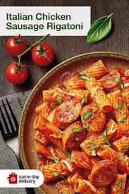 What to make with chicken sausage? Italian Chicken Sausage Rigatoni Chicken Dinner Recipes Sausage Dishes Italian Sausage Recipes