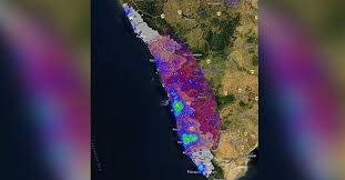 Areas in blue are covered by a reference normal water extent. Satellite Images App To Aid Estimate Of Kerala Flood Loss Kerala Rains 2018 Kerala Floods 2018 Kerala Flood Images Kerala Satellite Images Kerala News