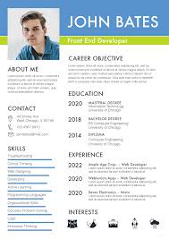 Free Front End Developer Resume Cv Template Word Doc Psd Apple Mac Pages Publisher Web Developer Resume Resume Template Resume Examples