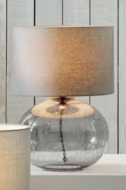 Buy Smoke Grey Bubble Glass Table Lamp From The Next Uk Online Shop Glass Lamp Base Glass Table Lamp Front Room Decor
