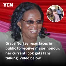 She deserves to be honoured": Grace Nortey has resurfaced in public for the  first time in recent years. The video of her current look is below. Image  credit: @simondeshiny3/Instagram