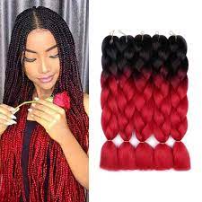 Braided hairstyles colored braids rainbow braids box braids hairstyles african braids hairstyles side braid hairstyles long hair styles braid cheap jumbo braids, buy quality hair extensions & wigs directly from china suppliers:105 color 24 inch afro ombre braiding pre stretched hair. Aidusa Ombre Colors Braid Kanekalon Hair 5pcs Synthetic Afro Braiding Hair Extensions 24 Inch 2 Tone For Women Hair Twist Crochet Braids 100g 01 Black To Red Buy Online In Jersey At Jersey Desertcart Com