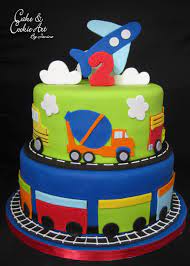 Two year olds are cute and lovable so on their birthday we should send a message to show them you will always be there for them. Planes Trains And Trucks Theme Cake Baby Boy Birthday Cake Birthday Cake Kids Boy Birthday Cake