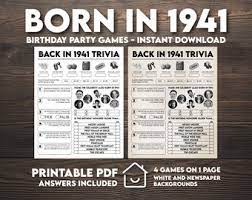 We've got 11 questions—how many will you get right? 1941 Trivia Etsy