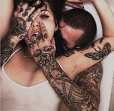 A pair of delicate hip, thigh, or chest tattoos are intimate options. Hot Tattooed Couples