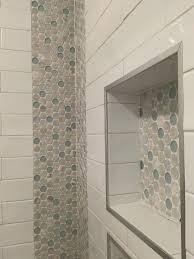 vertical tile borders shower alcove coastal bathroom design bathroom remodel master