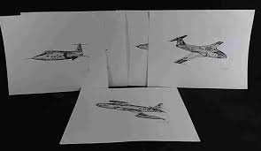 5 Terry Findley signed airplane prints