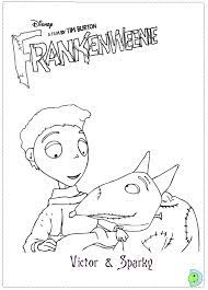 These cute blue elves with big white hats all look alike frankenweenie colouring 15. Frankenweenie Coloring Page Dinokids Org