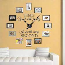 Each piece of wood is carefully removed from its back side to preserve its condition and natural beauty. Real Family Clock Wall Decal Clock Stickers For Walls Trendy Wall Designs