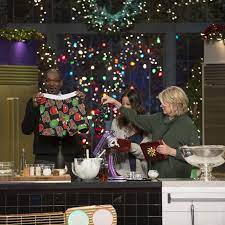 For the votive candle, wrap a glass holder in copper or silver metal tape. Martha Snoop S Potluck Dinner Party Recap A Very Eggnog Christmas
