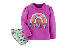 just one you by carters toddler girls sunshine rainbow rash guard swim set pink