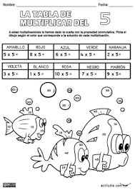 Tabla Del 5p Kids Math Worksheets Math For Kids Multiplication Activities