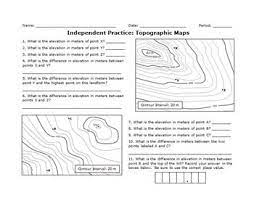 Topographic Map Practice Worksheet Pin On Bis