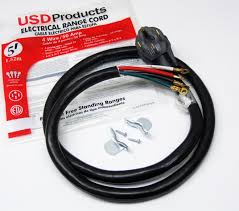 Strain relief clamp protect against cord damage. Range Oven Electric Power Cord 4 Prong Wire 50 Amp 5 Foot Heavy Duty Walmart Com Walmart Com