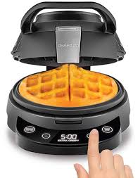 Black And Decker Belgian Waffle Maker How To Use Amazon Com Chefman Perfect Pour Volcano Belgian Waffle Maker Round Waffle Iron For Mess Free Waffles Programmable Presets Digital Touchscreen Display Nons
