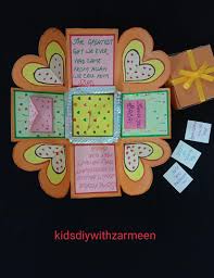For the portrait opening, add a 'house' shaped piece of white card to the bottom panel and patterned paper to other areas. Easy Explosion Box Card For Father S Day