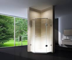 Shower floor is of small cararra marble tile. Pentagonal Shower Cabin Ex415 8mm Safety Glass 90 X 90 X 195cm With Shower Tray