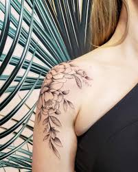Floral shoulder tattoo for women. Updated 65 Graceful Shoulder Tattoos For Women August 2020
