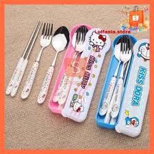 Terbuat dari material stainless steel anti karat dan food grade. Sendok Makan Set Sendok Garpu Sumpit Set Karakter Sendok Stainless Shopee Indonesia